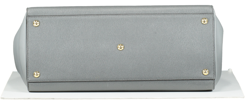 Fendi Grey Saffiano/smooth Leather Petite 2jours Tote Bag