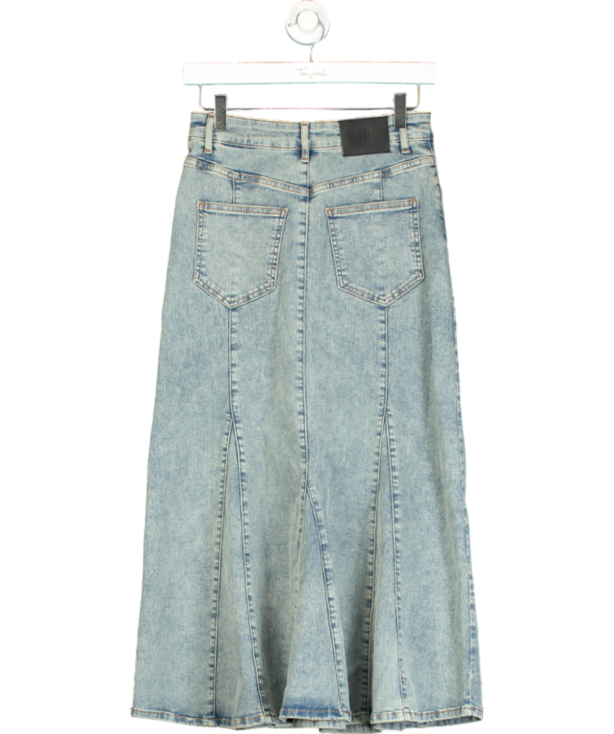 Maje Blue Denim Maxi Skirt W36