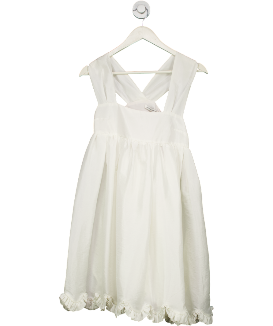 Cecilie Bahnsen White Scalloped Hem Mini Dress UK 6