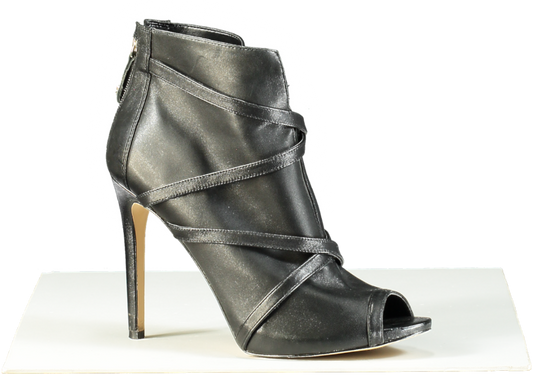 Guess Black Peep Toe Heeled Ankle Boots UK 8 EU 41