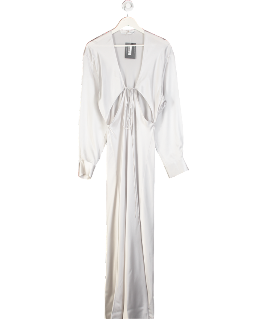 Christopher Esber Triquetra Cutout Silk-satin Maxi Dress In Grey UK 10