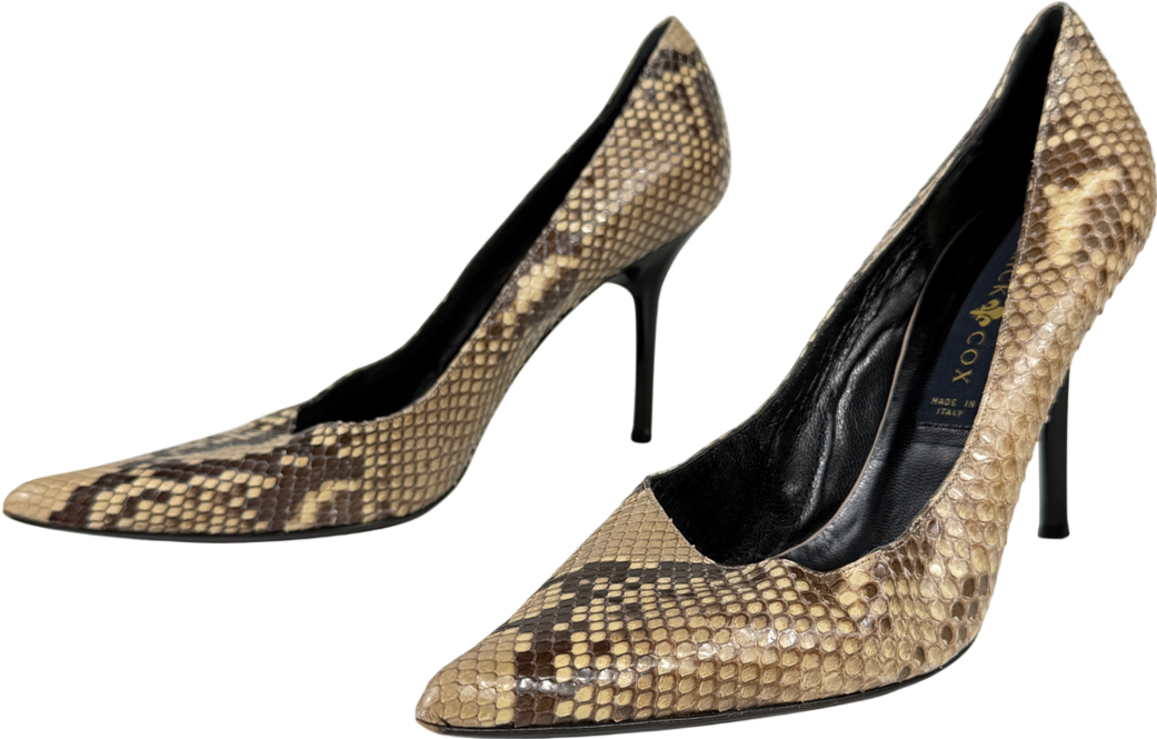 Patrick cox Cream Snake Skin Heeled Slip On Shoe UK 6 EU 39 👠