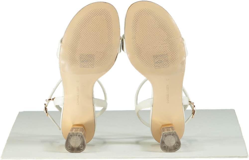 Charles & Keith Clear Trapeze Heel Sandals UK 4