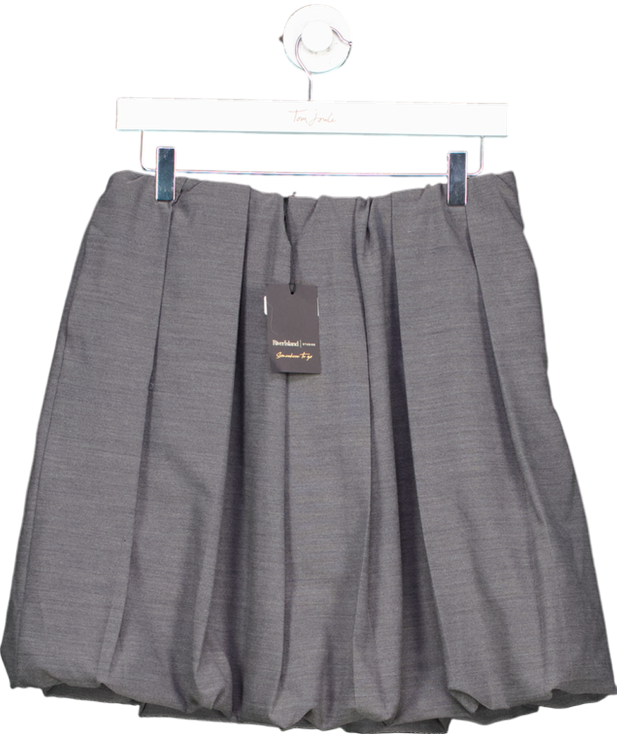 River Island Grey Puffball Mini Skirt UK 10