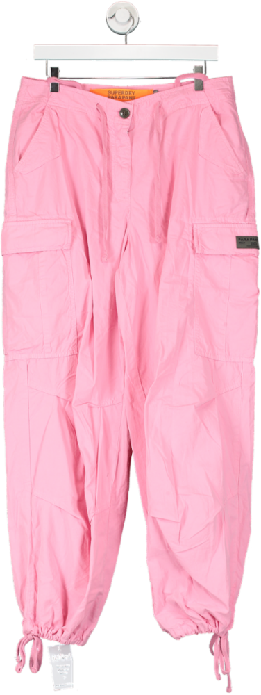 Superdry Pink Baggy Parachute Pants UK S/M