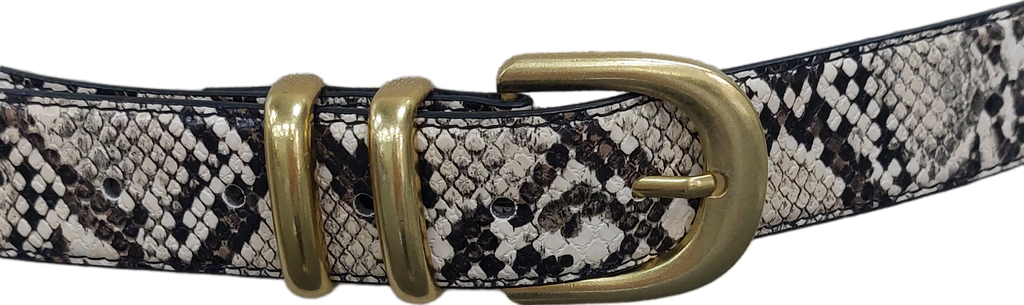River Island Beige Snake Effect Buckle Belt UK S