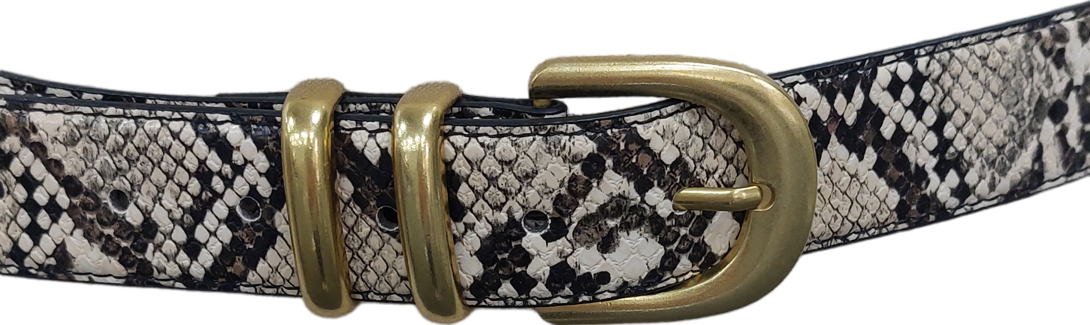 River Island Beige Snake Effect Buckle Belt UK S