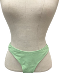 PrettyLittleThing Sage Green Mini Crinkle Tanga Bikini Bottoms UK 8