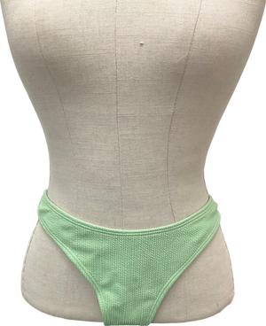 PrettyLittleThing Sage Green Mini Crinkle Tanga Bikini Bottoms UK 8