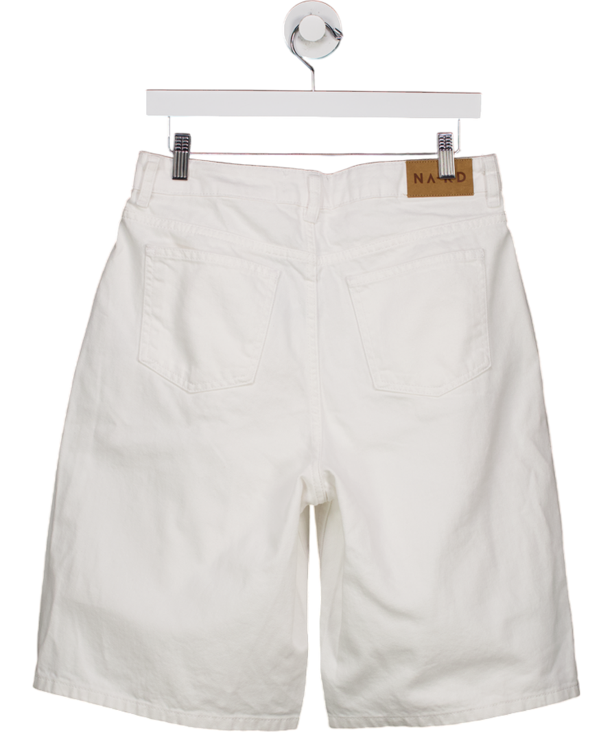 NA-KD White Low Waisted Wide Denim Short Eu 38 UK 10/12