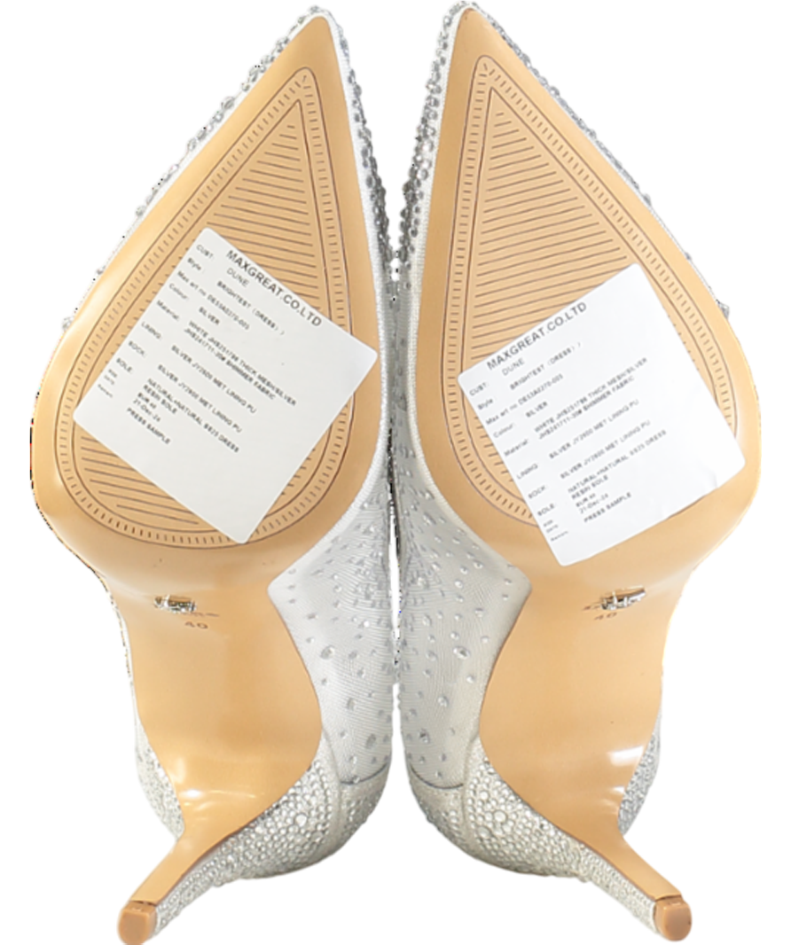 Dune Metallic Brilliantes - Ivory Embellished Wedding Shoes UK 7 EU 40 👠