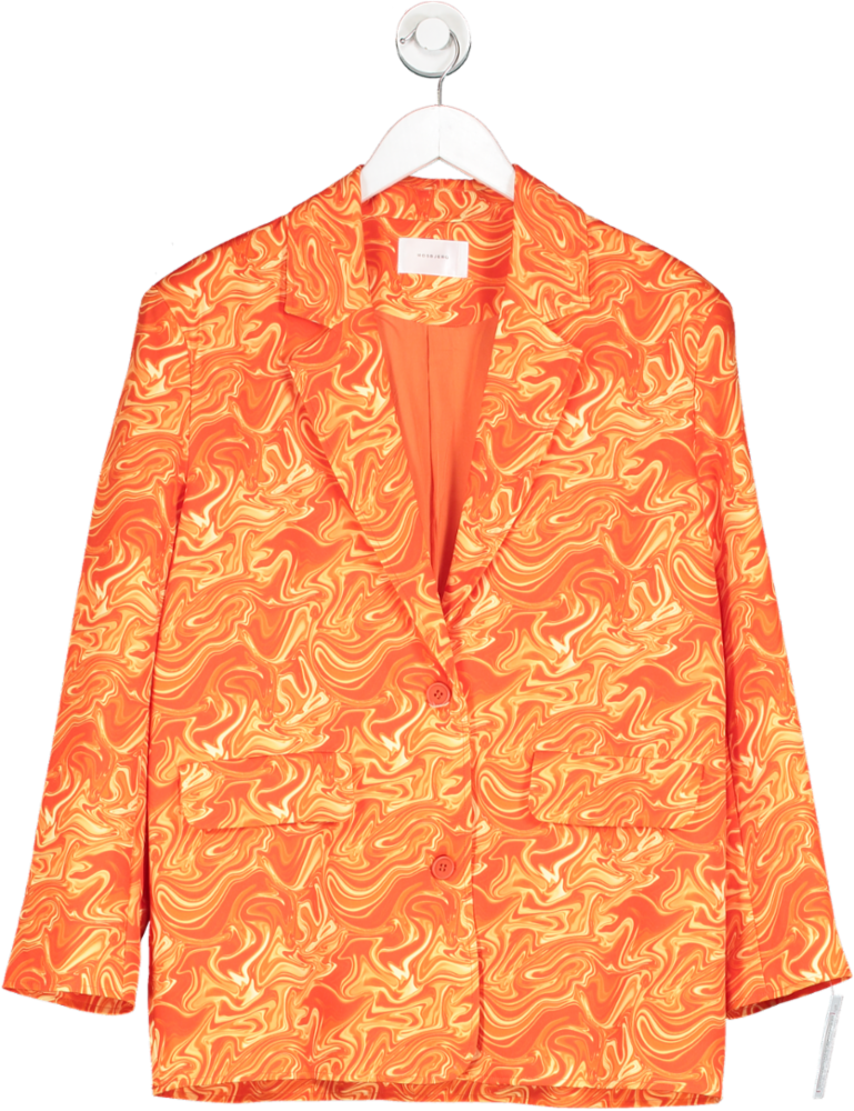 hosbjerg Orange Swirl Printed Blazer UK S