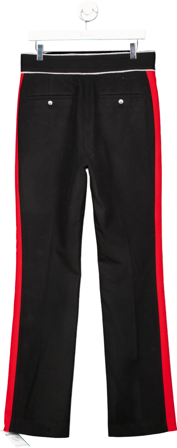 H&M x Paco Rabanne Black Wool Red Side Striped Trousers W33