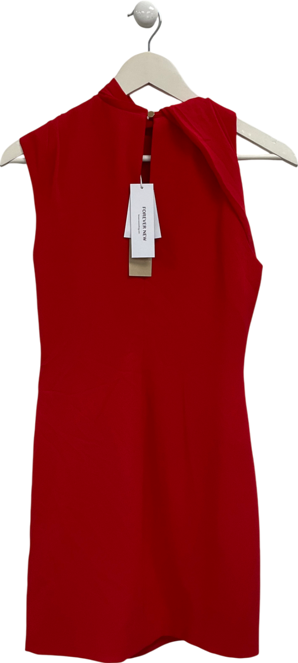 FOREVER NEW Red Noa Draped Mini Dress UK 8