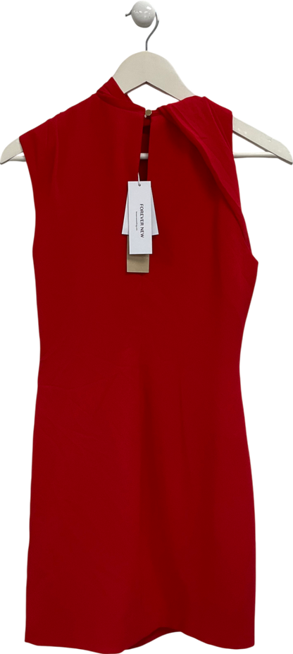 FOREVER NEW Red Noa Draped Mini Dress UK 8