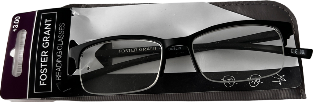 foster grant Dunlin Lenses Reading Glasses  Black +3