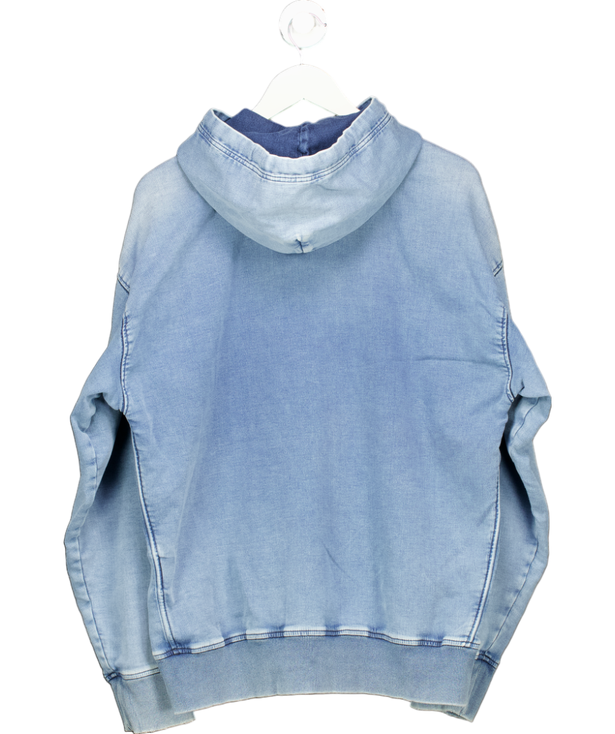 Diesel Blue Denim Look Hoodie UK M