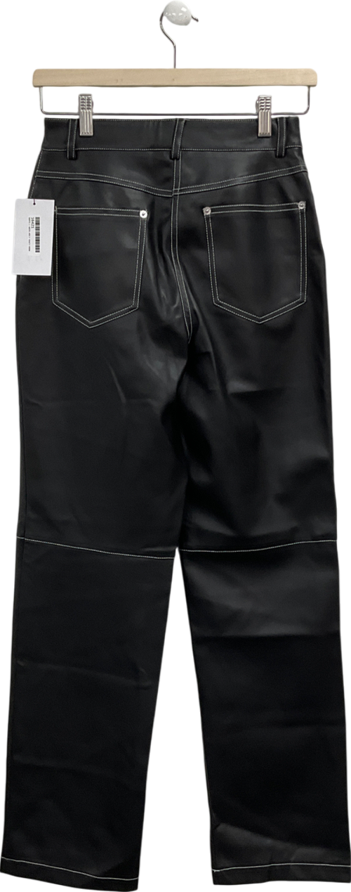 NA-KD Black Straight Fit Pu Trousers KU 8