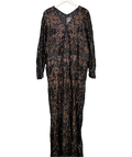 Goddiva Black Embroidered Sequin & Mesh Maxi Dress UK 26