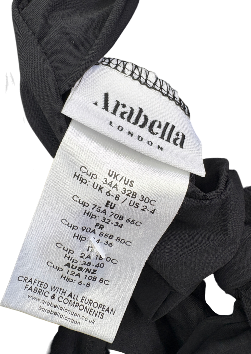 Arabella London Black The Bustier Swimsuit 34a UK 6-8