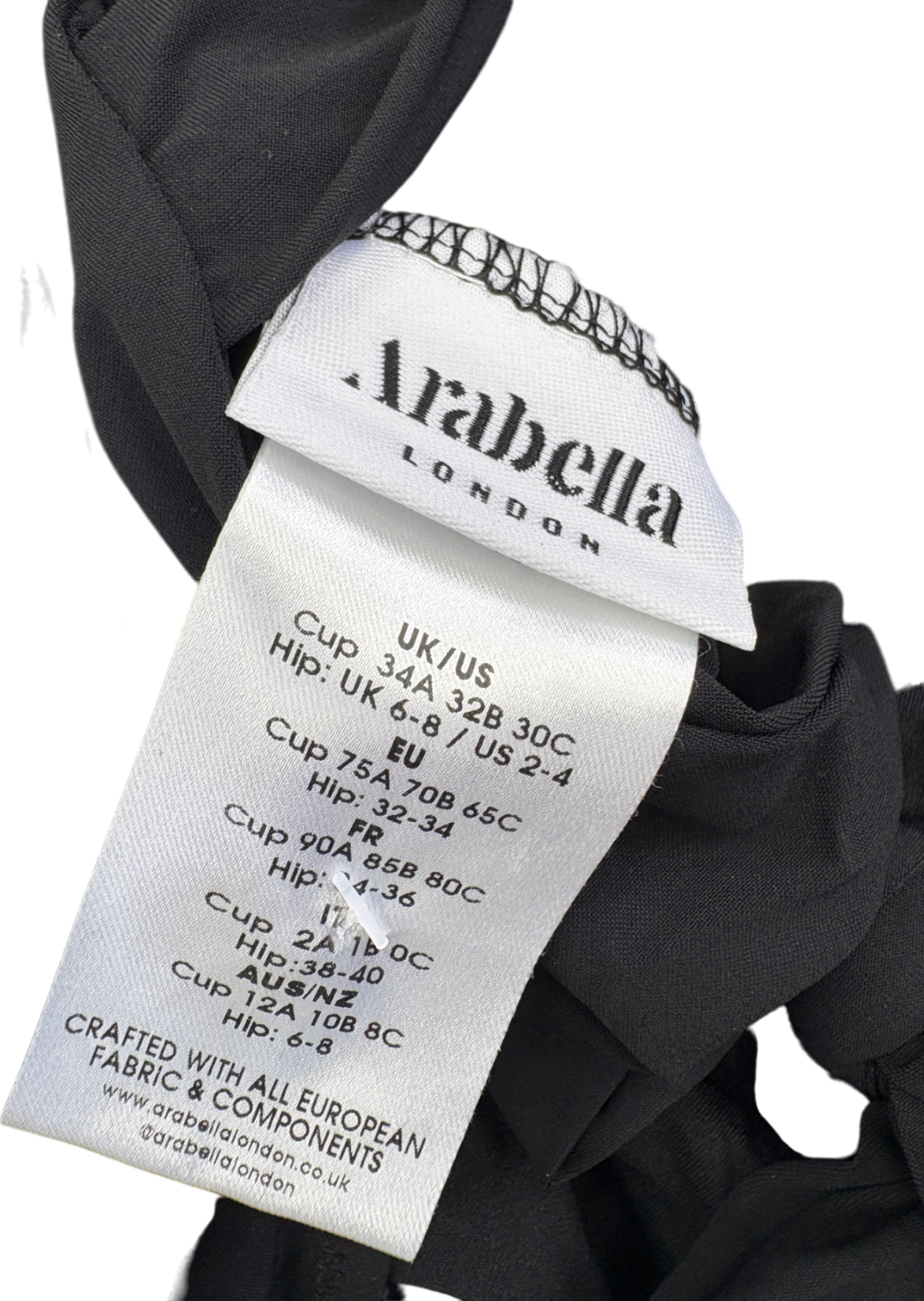 Arabella London Black The Bustier Swimsuit 34a UK 6-8