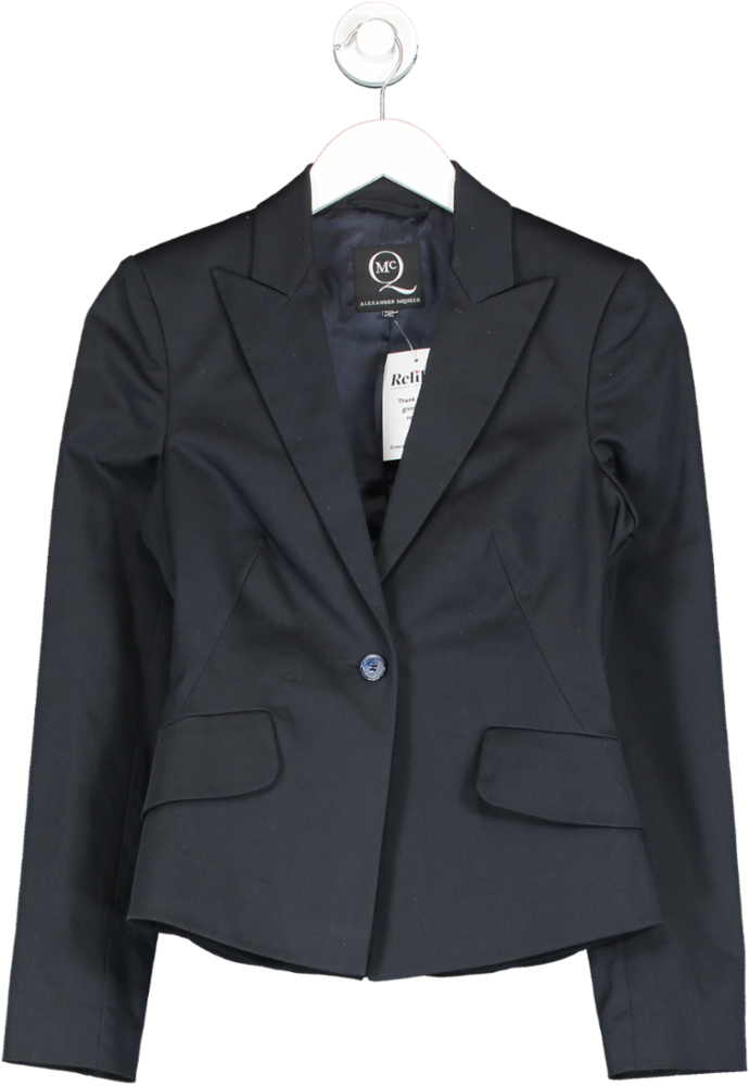 Alexander McQueen Blue Black Blazer UK XXS