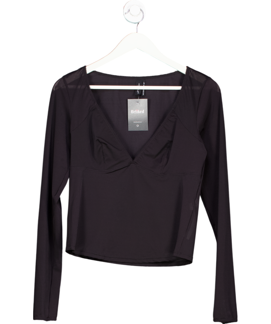 Urban Outfitters Black Je T'aime V-neck Top UK XL