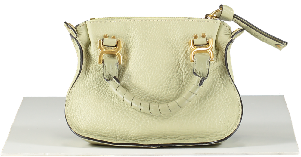 Chloé Sage Green grained leather Mini Marcie Double Carry Bag