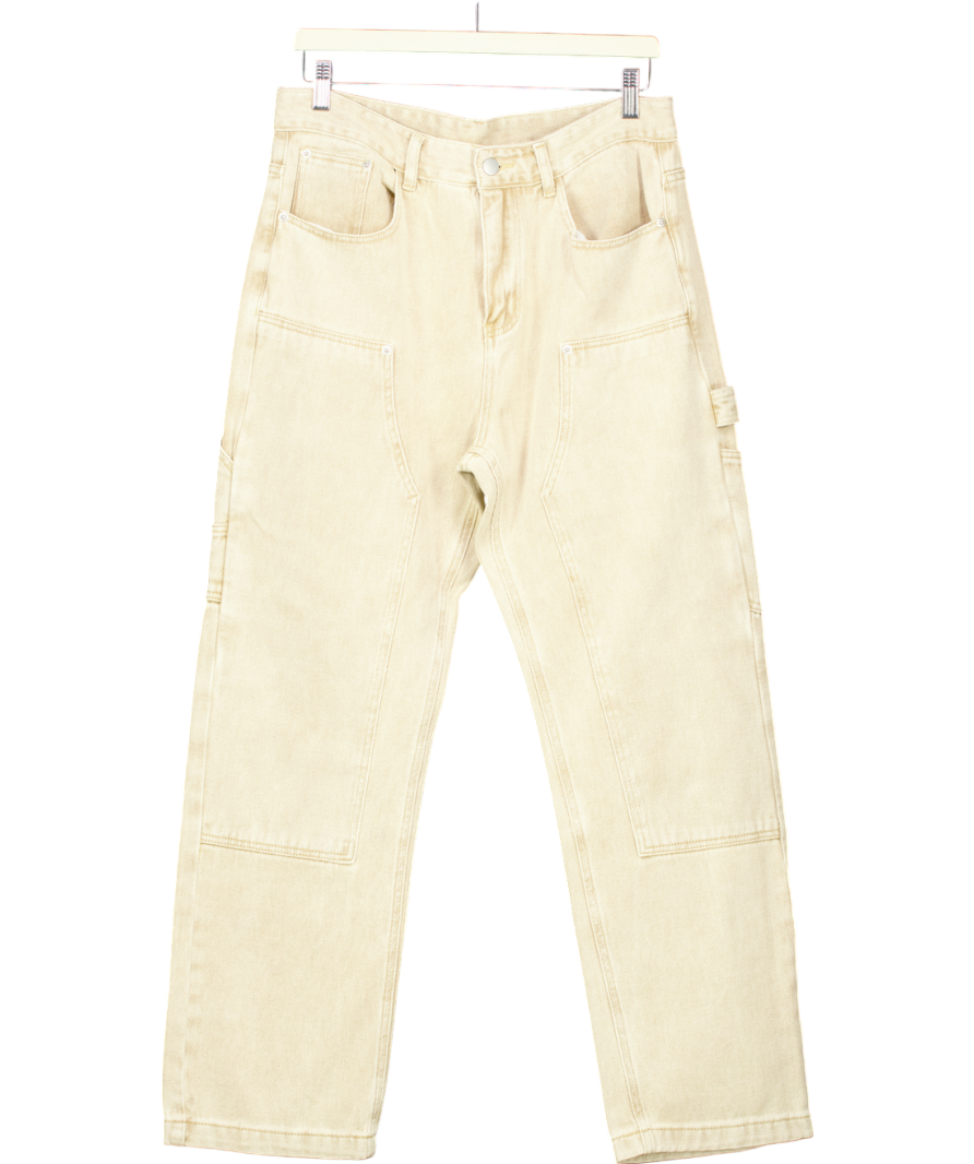 Brother And Kin Beige Cotton Loose Fit Jeans UK XL