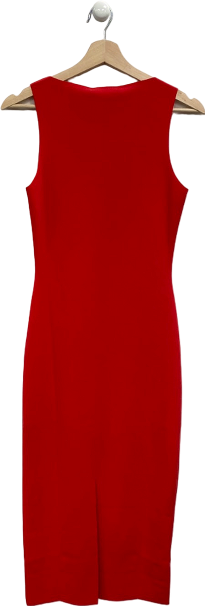 Mango Red Sleeveless Bodycon Dress UK XS