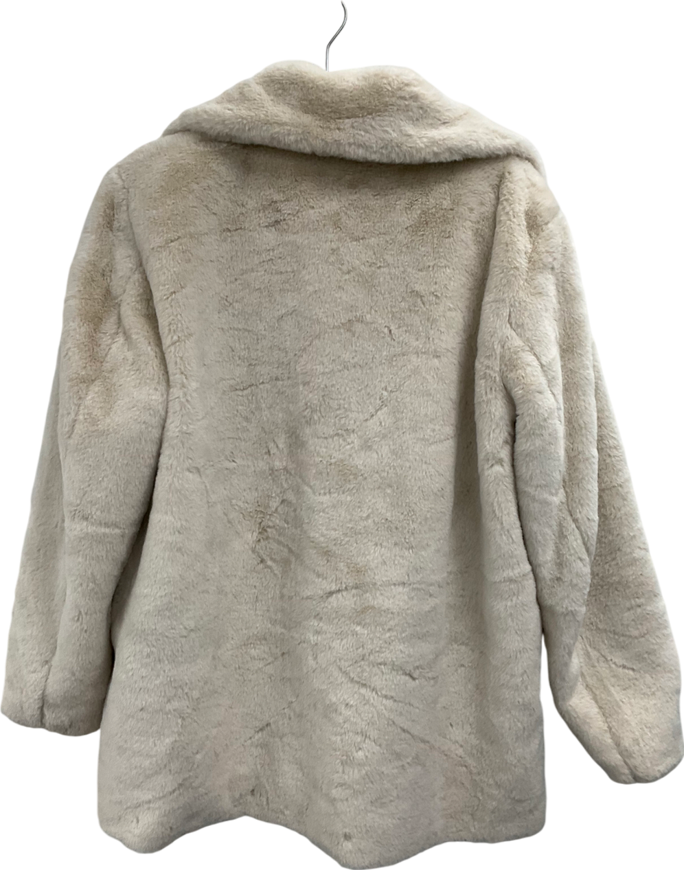 H&M Cream Faux Fur Coat UK M