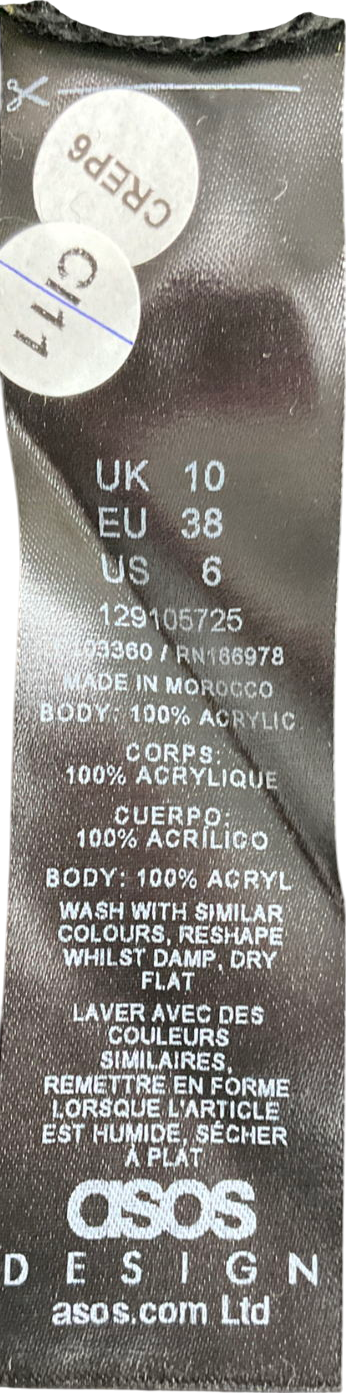 ASOS Multicoloured Smiley Jacquard Bandeau Top In Crochet Pattern & UK 10