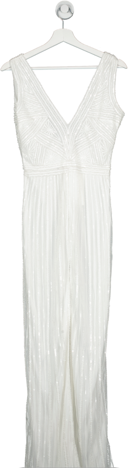 Babeyond White Embellished Maxi Dress UK S
