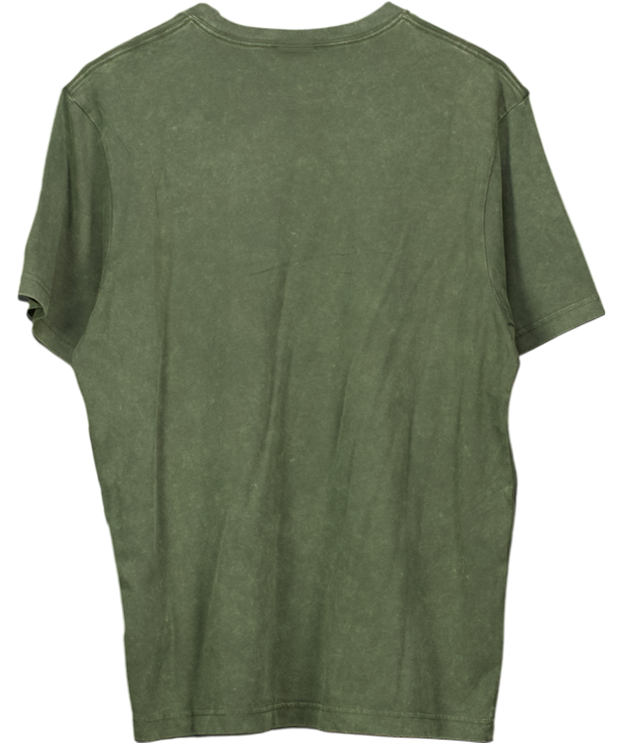 Champion Green Vintage Wash Embroidered Logo T-shirt UK M