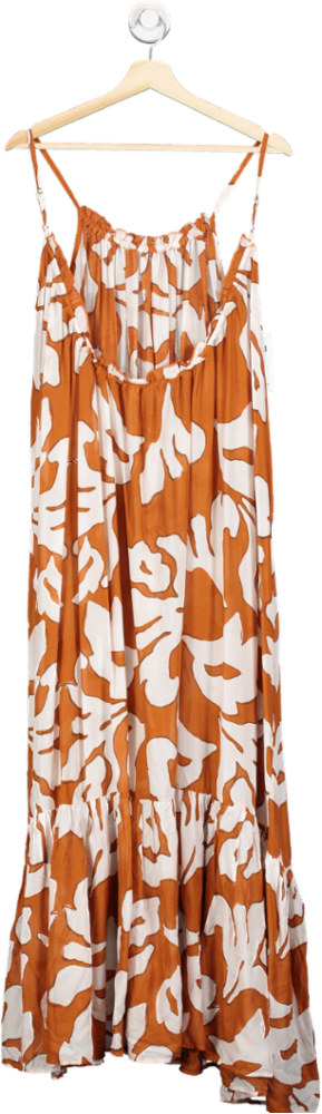 Anthropologie Orange The Malika Cover-up Maxi Dress  UKS