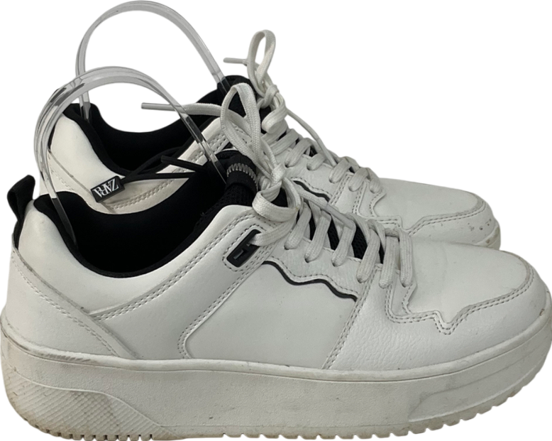 ZARA White Lace Up Trainers UK 5 EU 38 👠