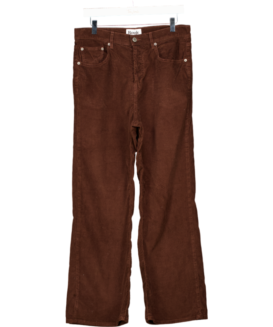 Rouje Brown Corduroy Wide Leg Trousers UK 14