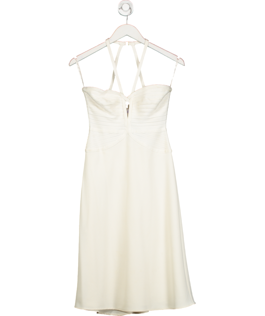 Herve Leger Cream Kennedy Bandage Midi Dress UK S