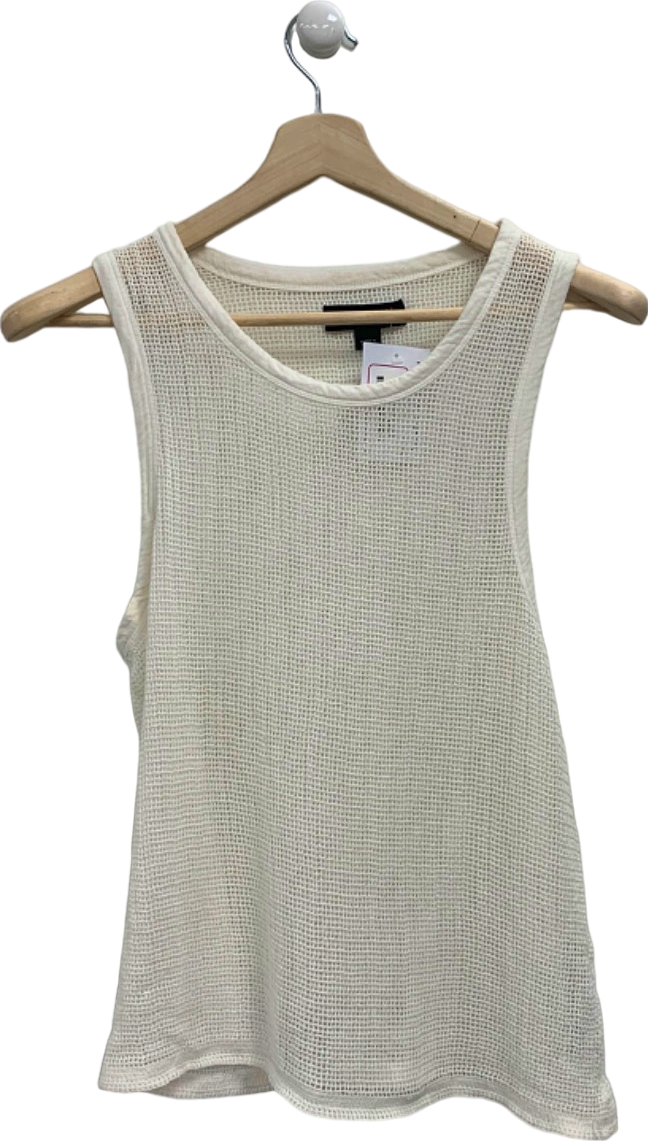 AllSaints White Knitted Sleeveless Top UK S