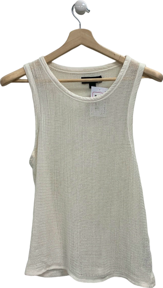 AllSaints White Knitted Sleeveless Top UK S