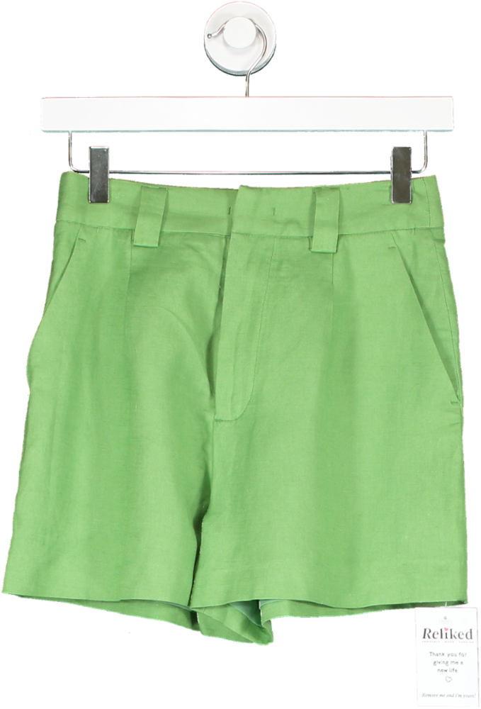 SHEIN Green Linen Shorts UK XS