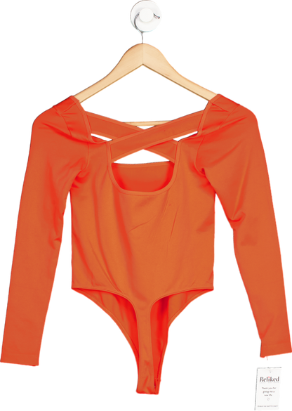 Anthropologie Red Long Sleeve Cutout Bodysuit S/M