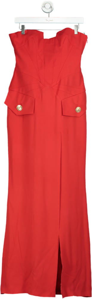 Versace x H&M Red Strapless Gown UK 12