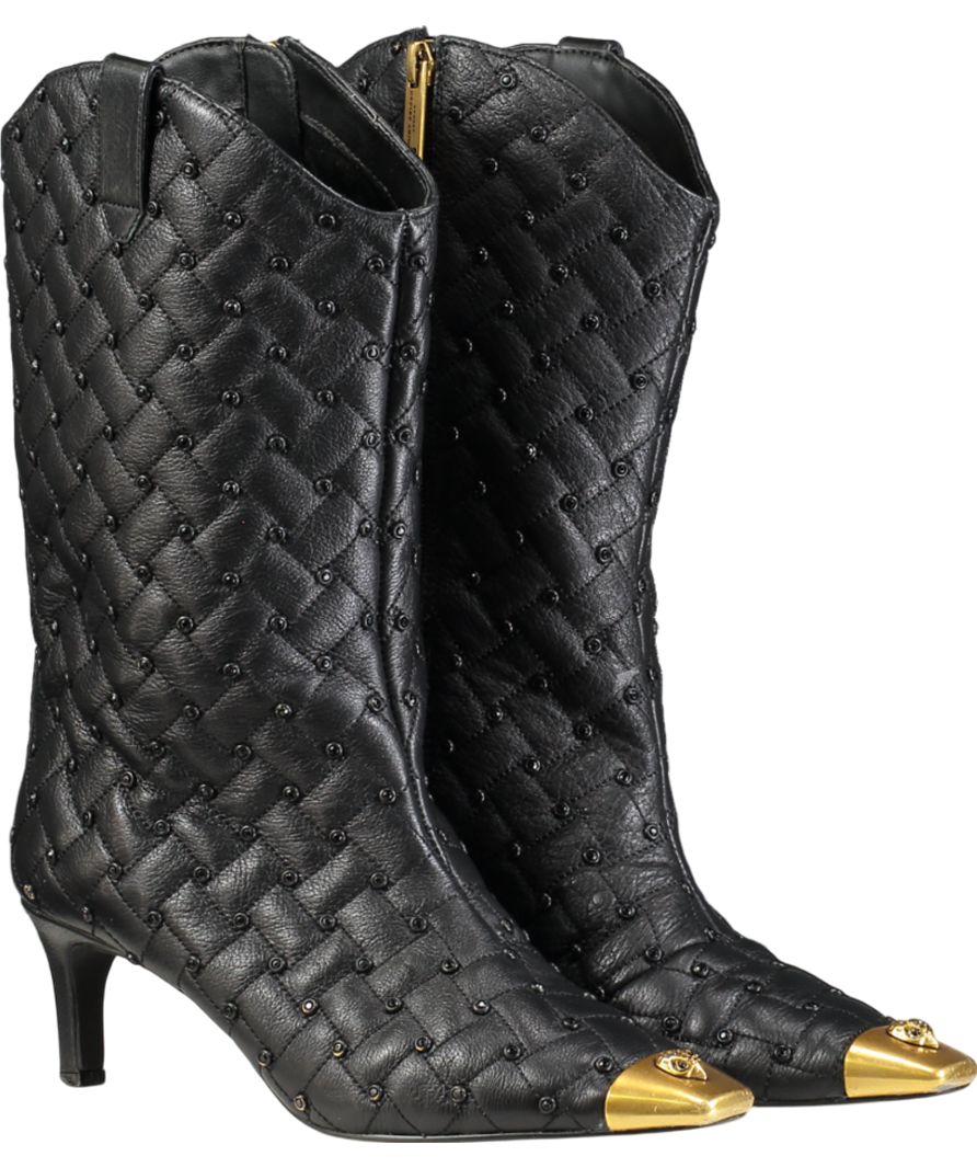 Kurt Geiger Black Regent Crystal Boot UK 4 EU 37 👠
