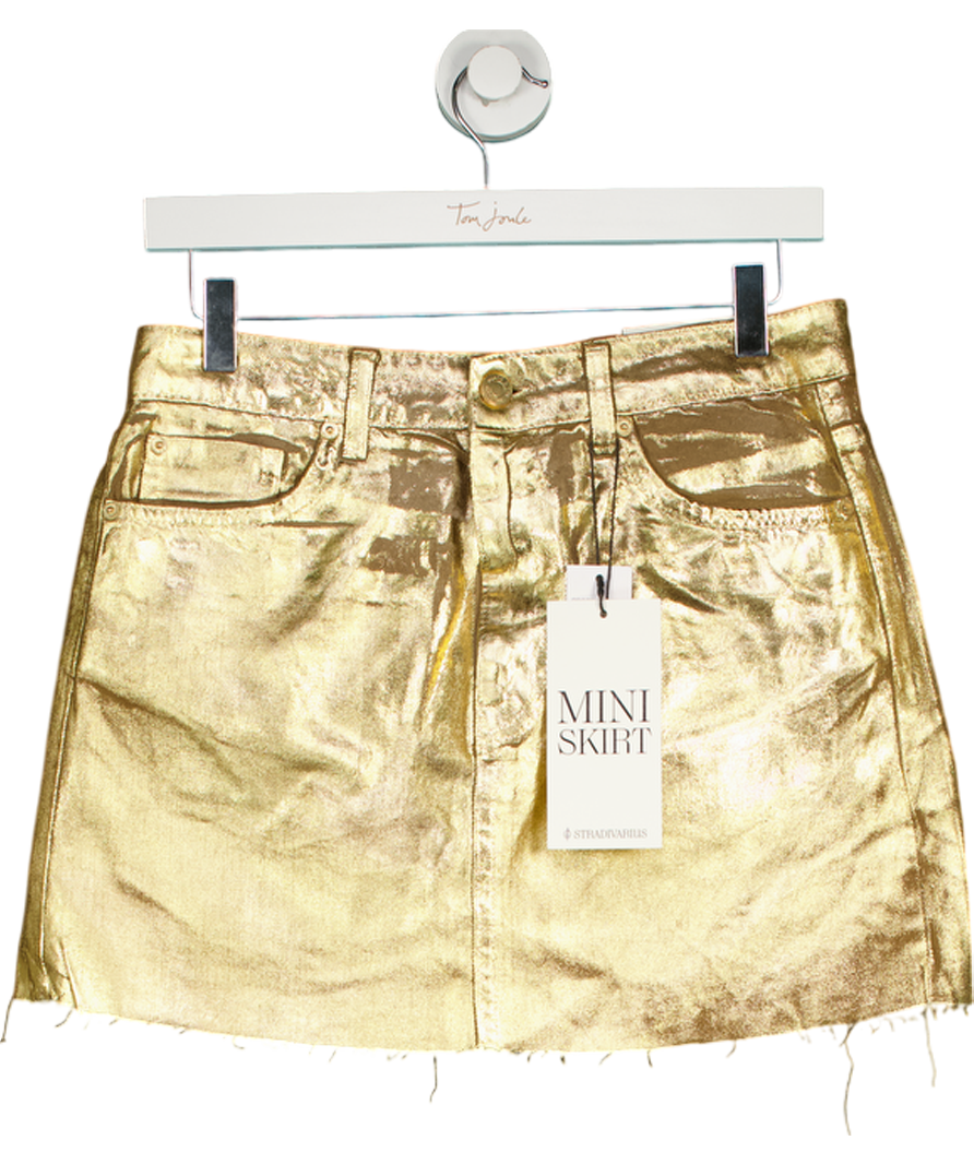 Stradivarius Metallic Coated Mini Skirt UK 10