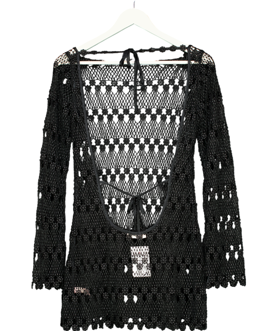 Agent Provocateur Black Open Back Lace Dress UK S/M