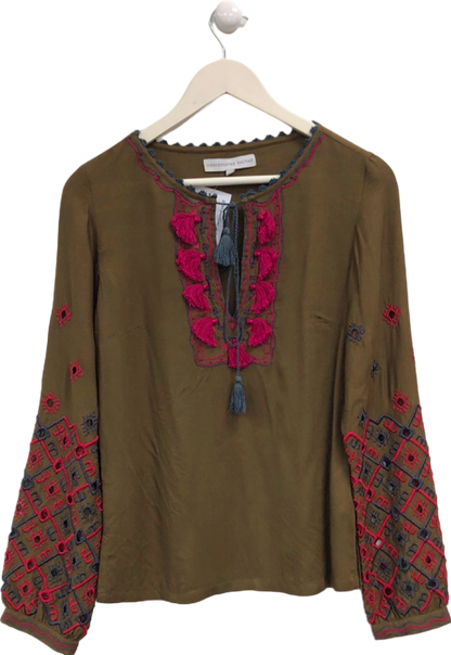 Christophe Sauvat Brown Embroidered Blouse XS