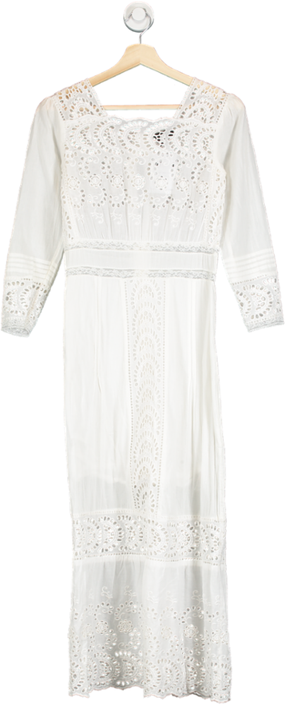 Topshop White Lace Insert Maxi Dress UK 4