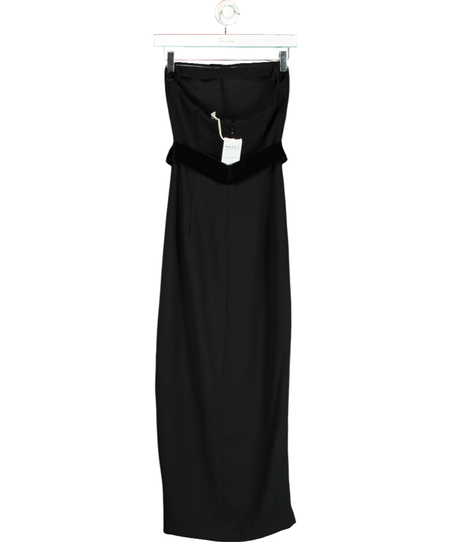 Next Black Bandeau Bow Midi Dress UK 6