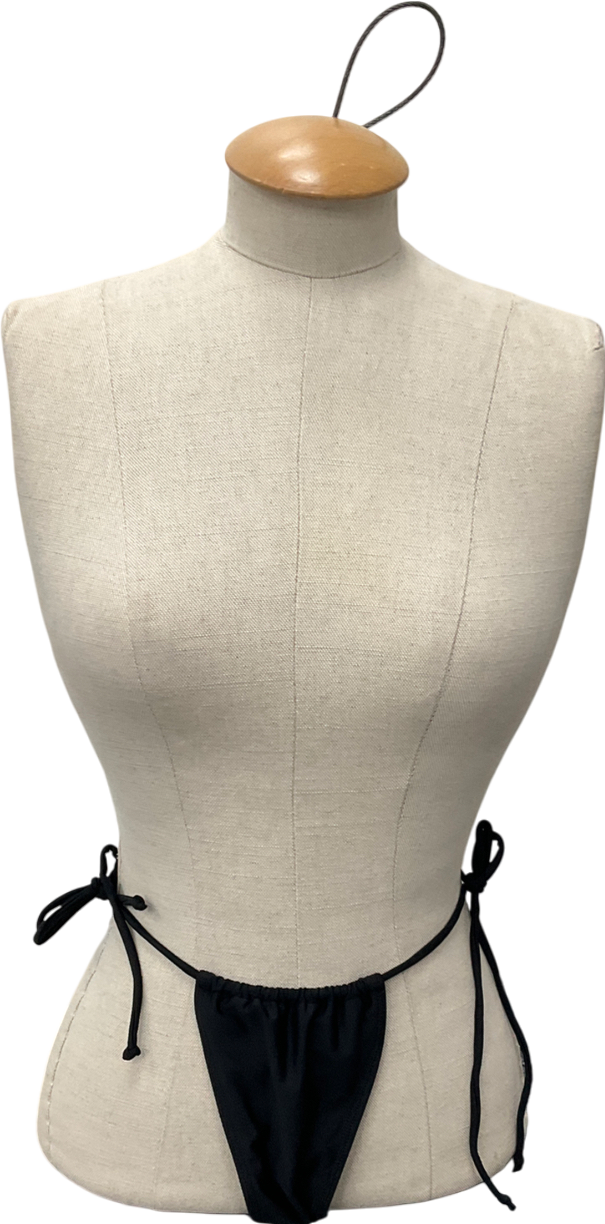 adika Beige & Black Tie Up Bikini Bottoms UK M
